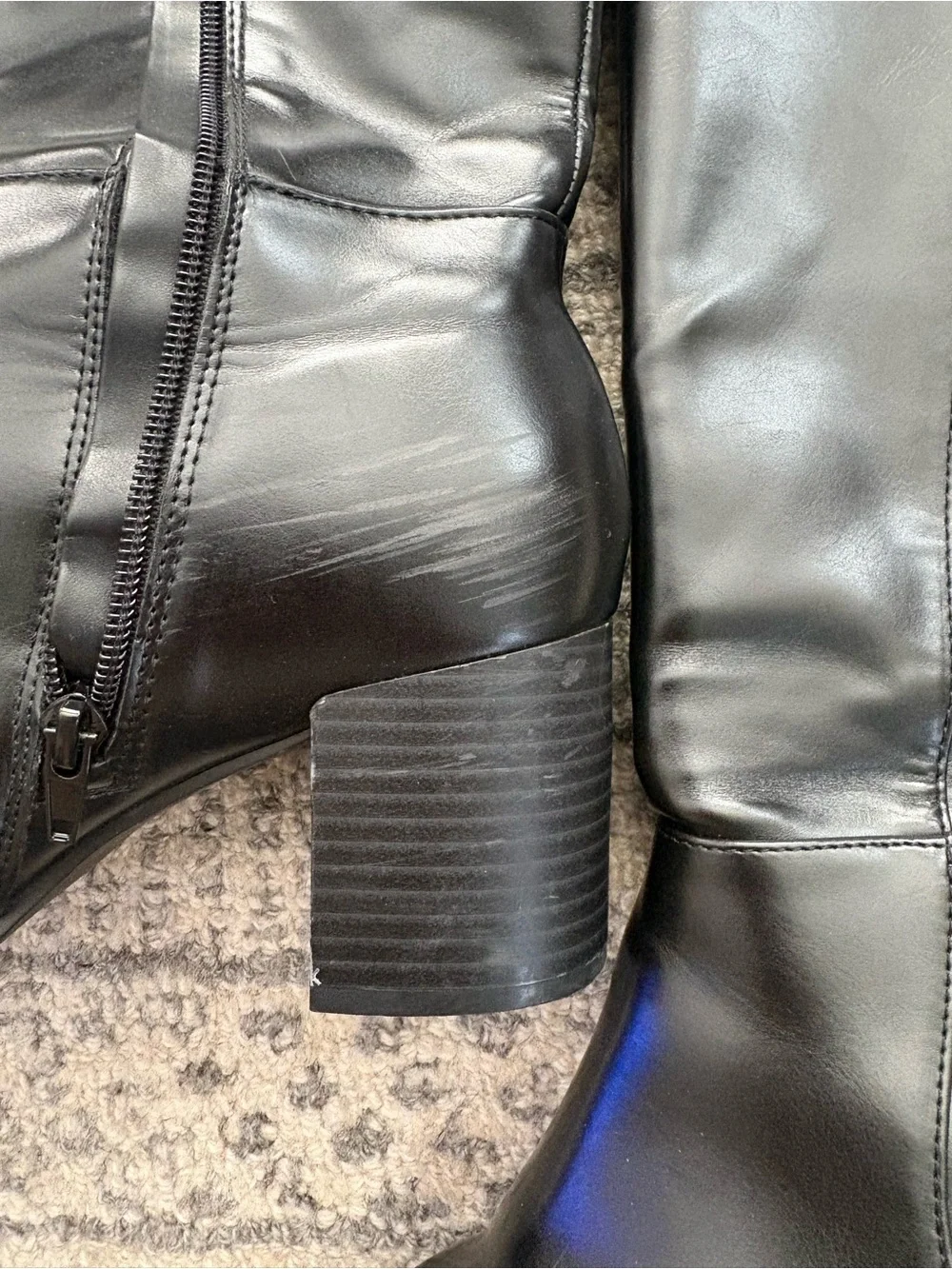 Kelly & Katie Black Over-the-Knee Block Heel Boots